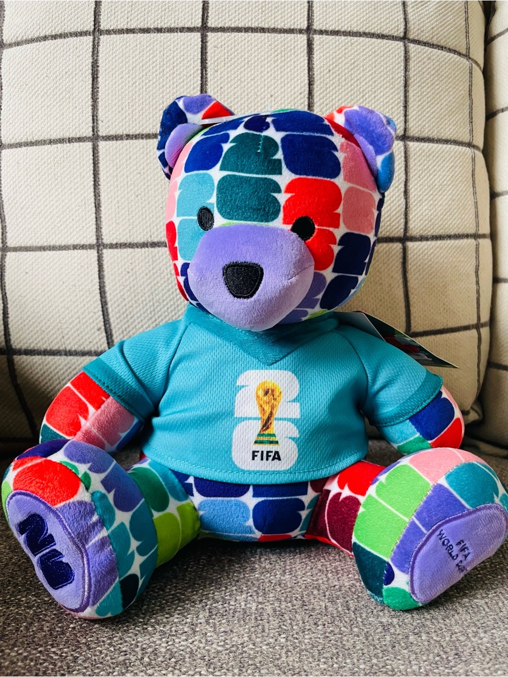 FIFA Multicolor Plush Bear Toy in Teal Jersey